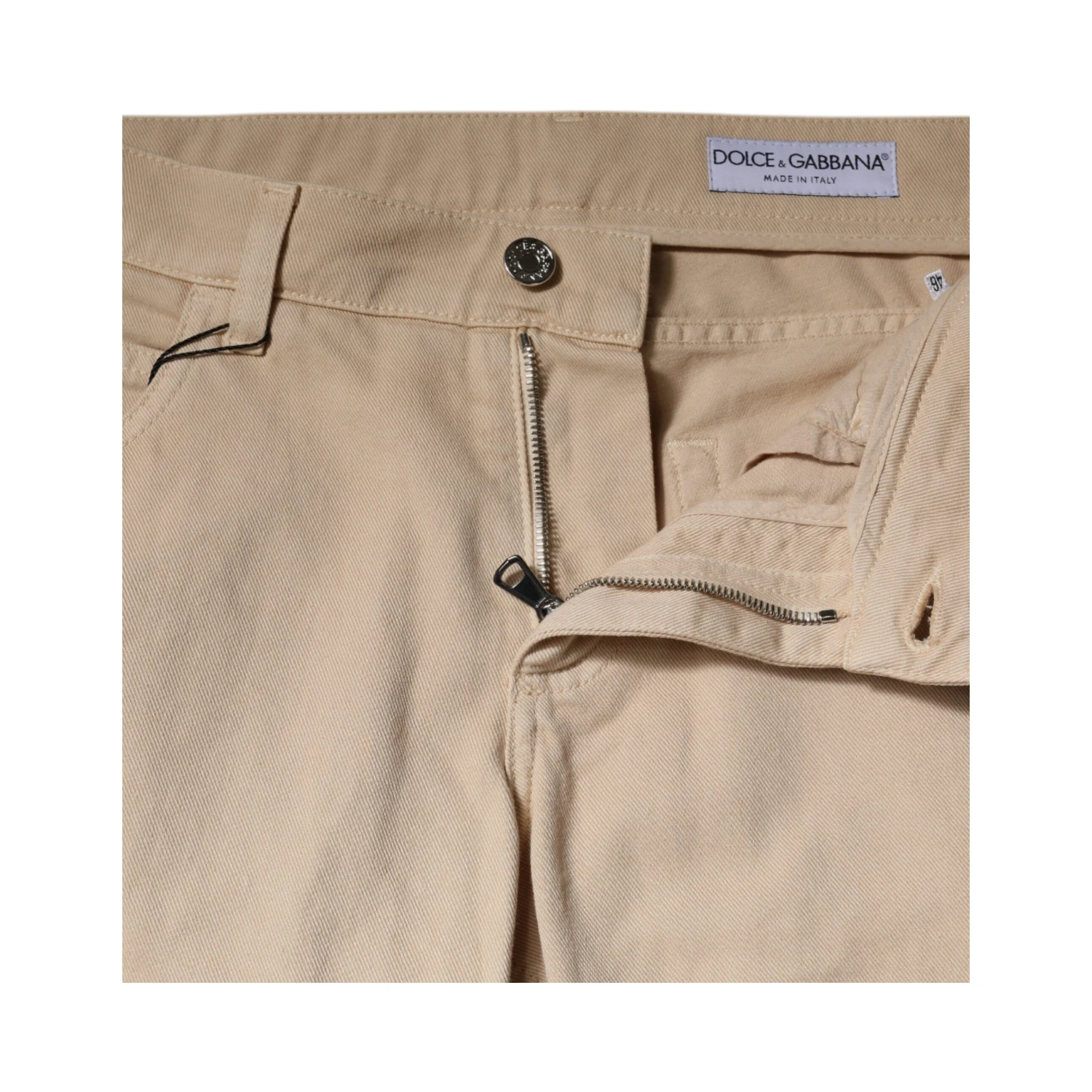 Beige Cotton Stretch Regular Men Denim Jeans
