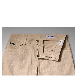 Beige Cotton Stretch Regular Men Denim Jeans