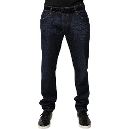 Dark Blue Cotton Skinny Denim Jeans