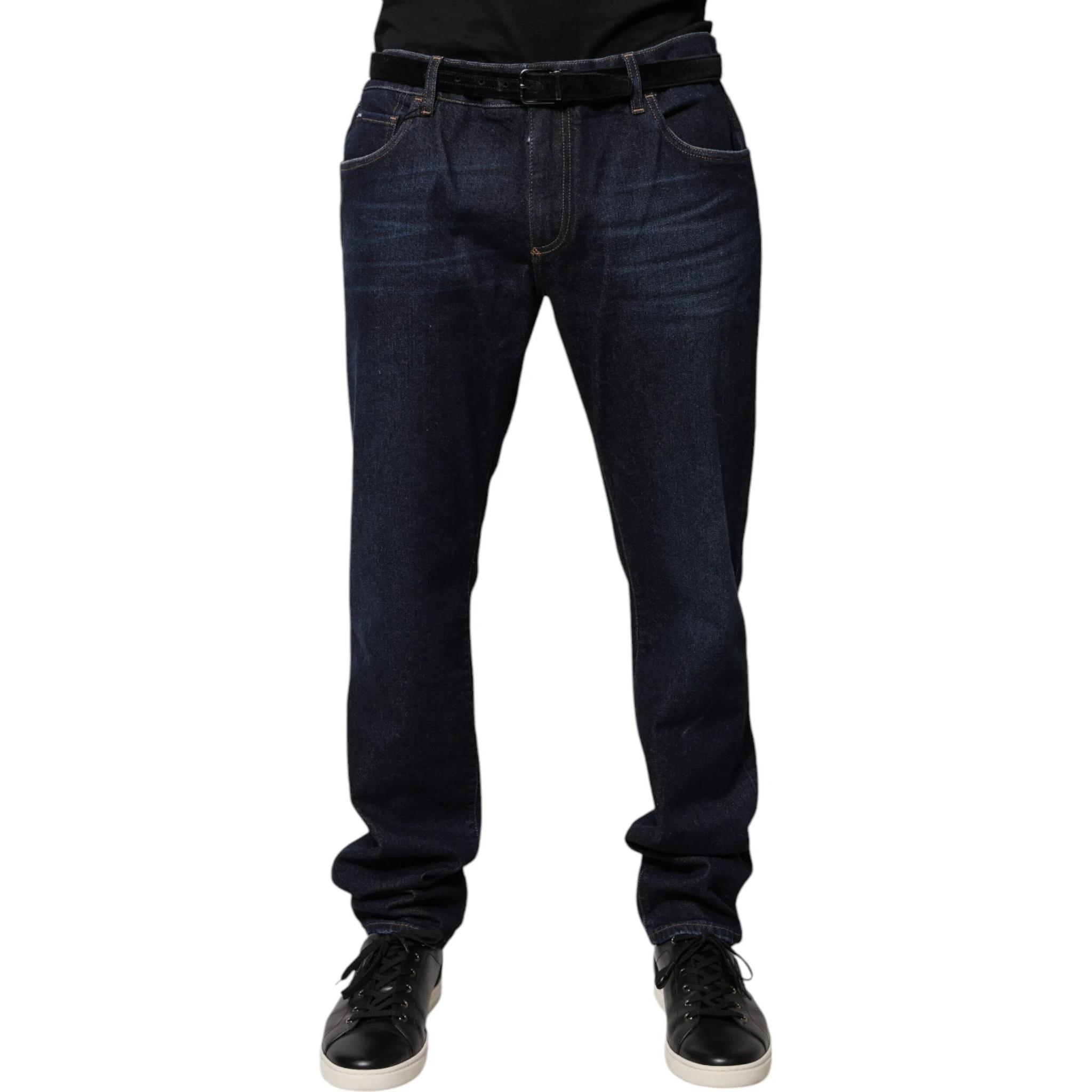 Dark Blue Cotton Skinny Denim Jeans