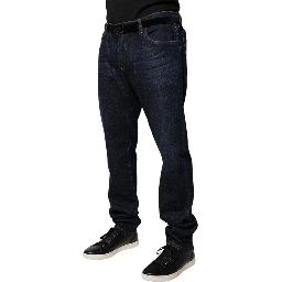 Dark Blue Cotton Skinny Denim Jeans