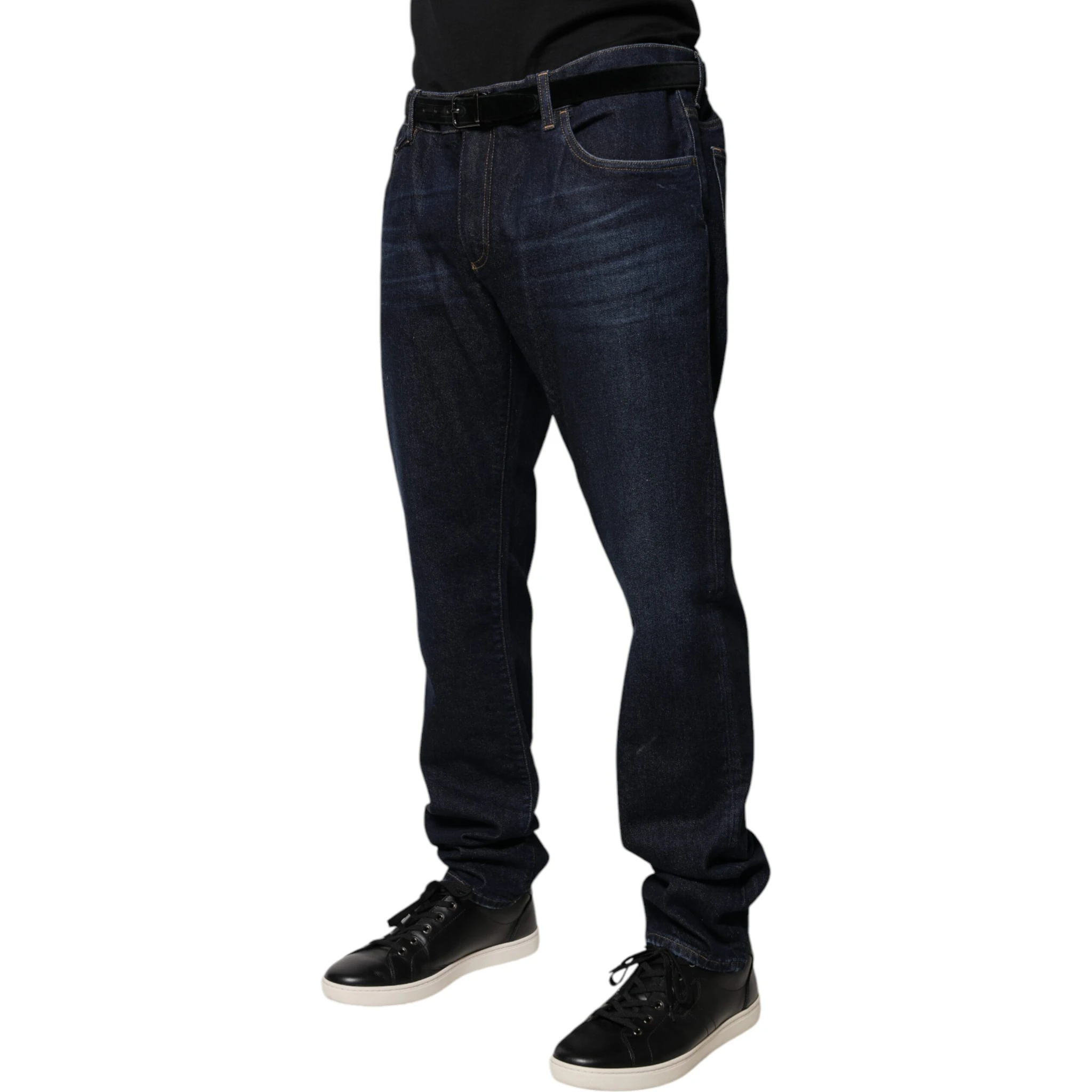 Dark Blue Cotton Skinny Denim Jeans