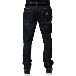 Dark Blue Cotton Skinny Denim Jeans