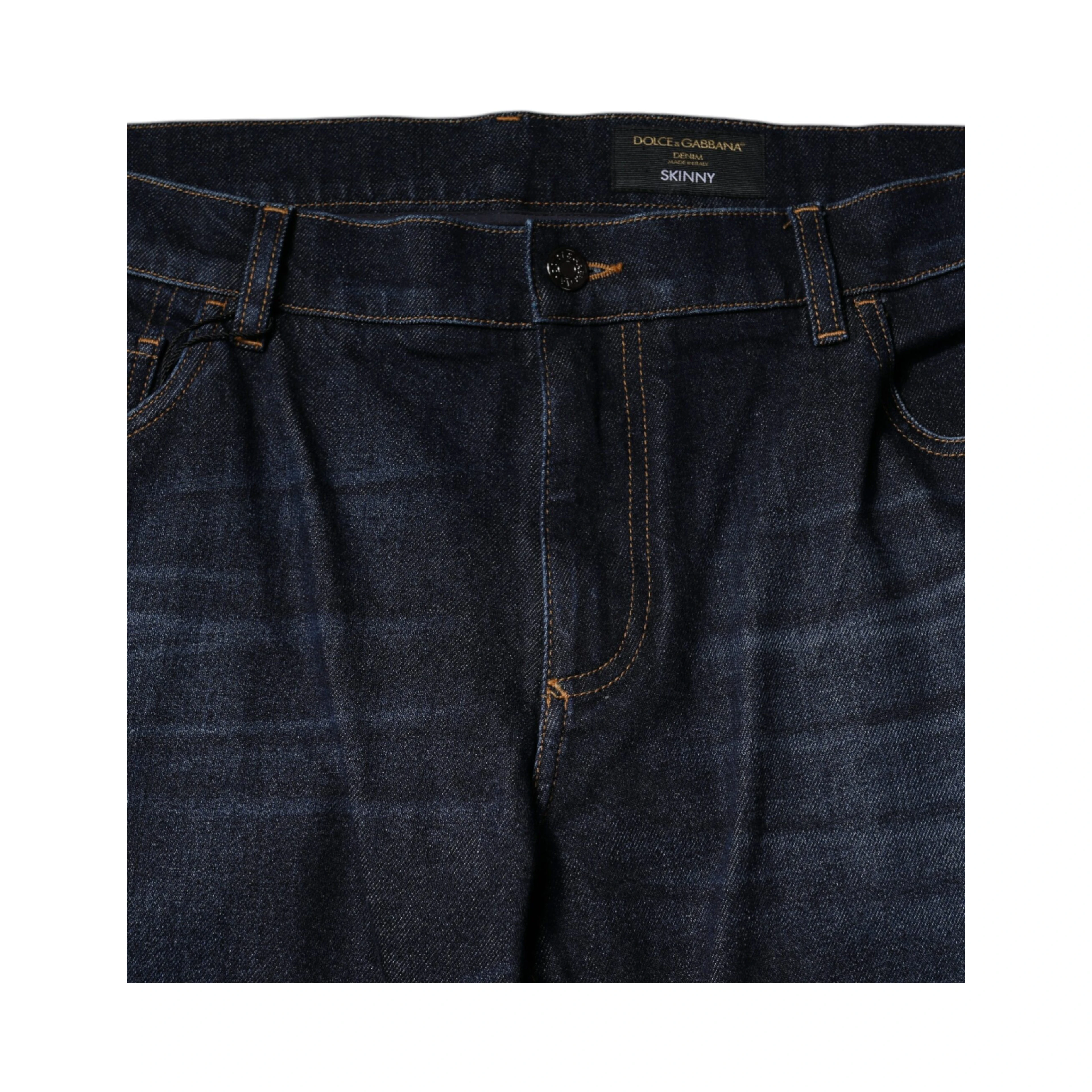 Dark Blue Cotton Skinny Denim Jeans