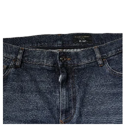 Dark Blue Cotton Logo Skinny Denim Jeans