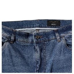 Light Blue Cotton Men Skinny Denim Jeans