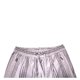 White Stripe Cotton Dress Skinny Pants