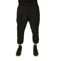 Black Wool Jogger Jogging Pants
