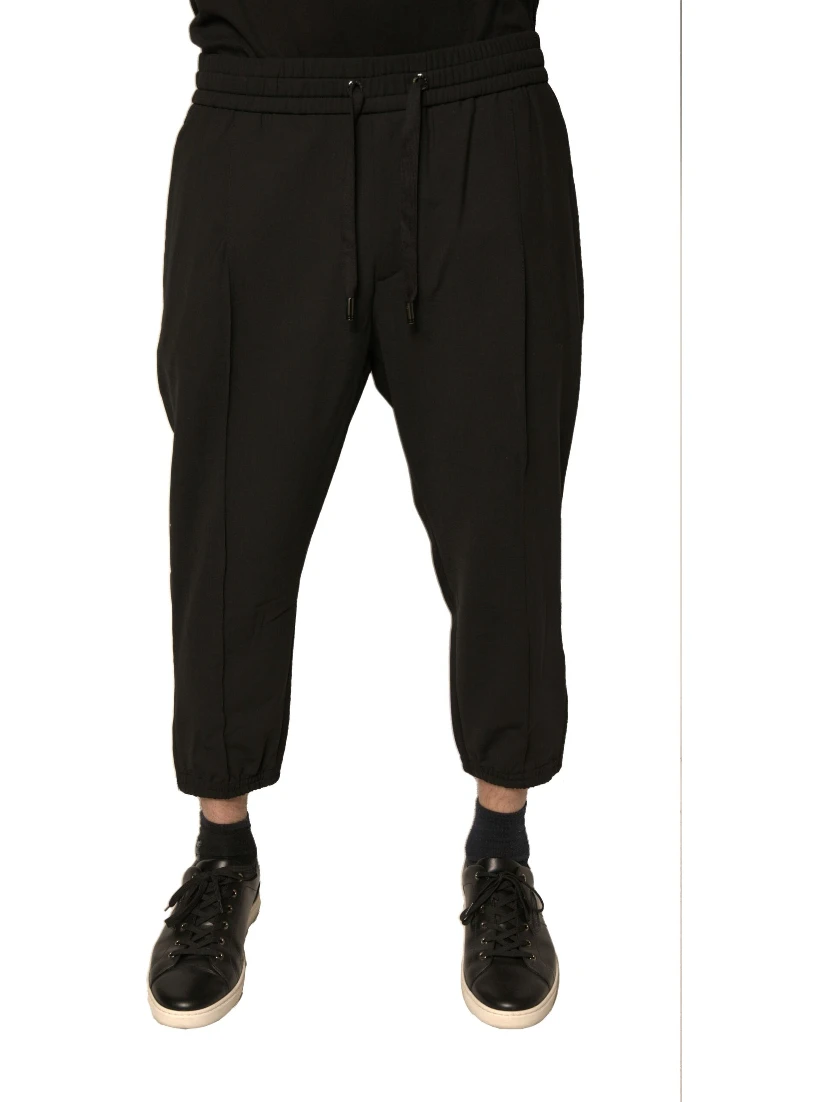 Black Wool Jogger Jogging Pants