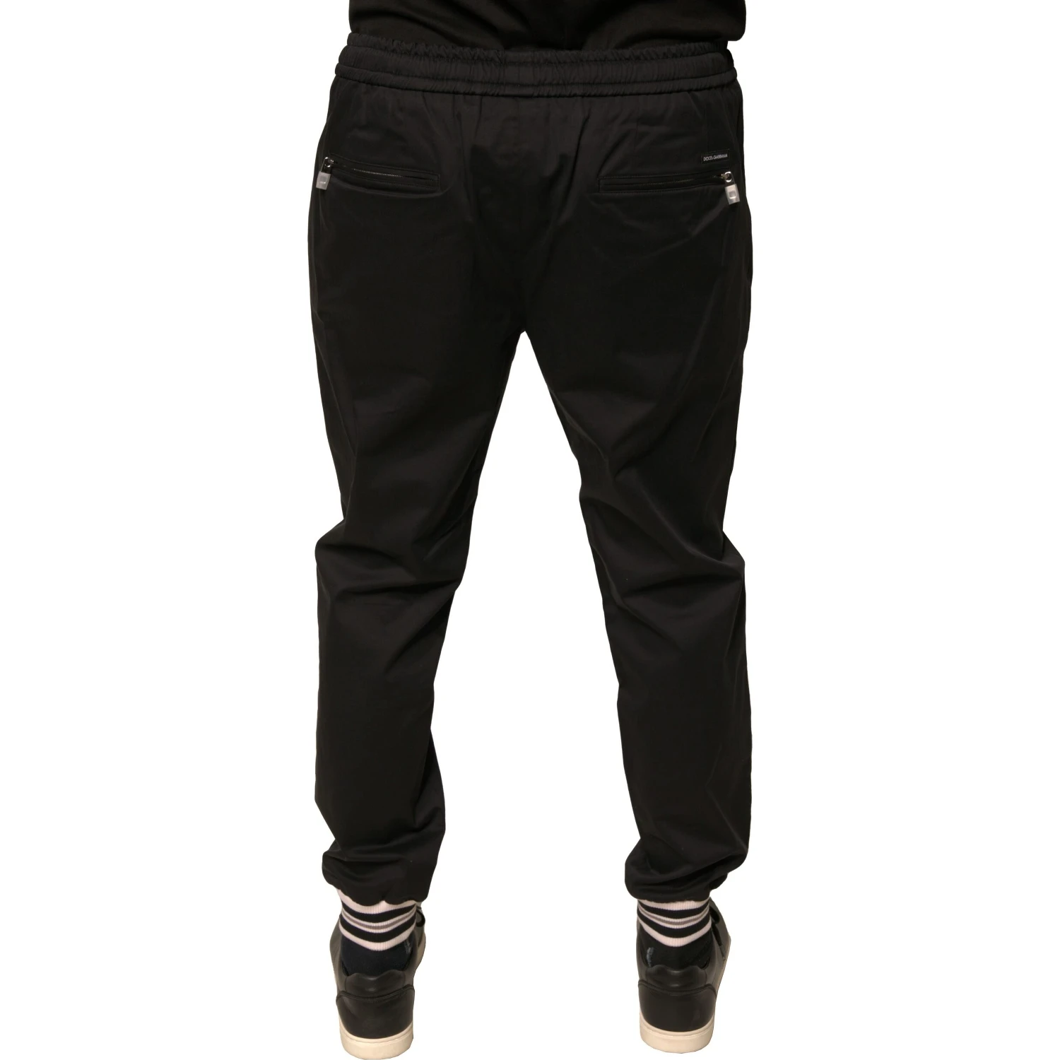 Black Cotton Stretch Jogger Sweatpants Pants