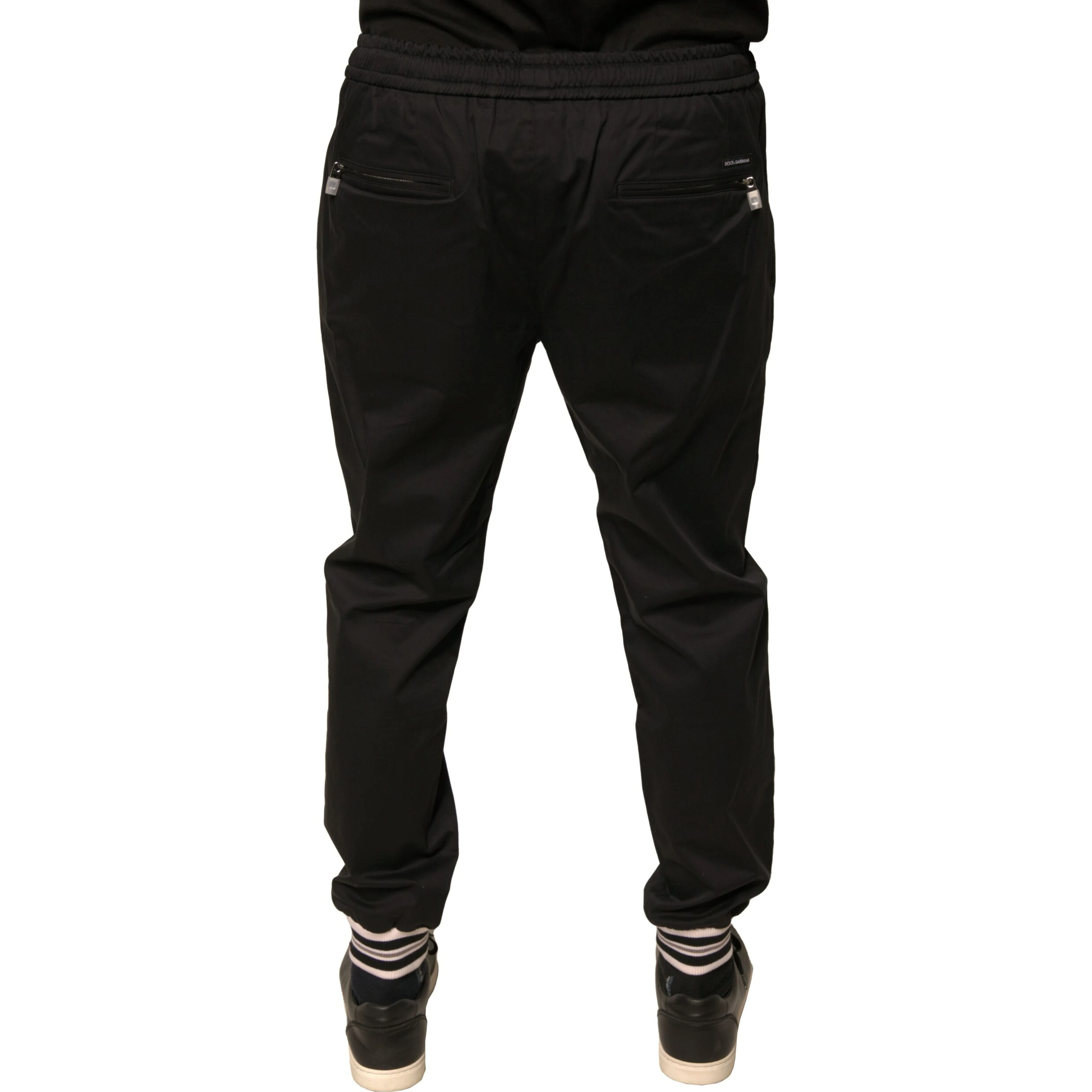 Black Cotton Stretch Jogger Sweatpants Pants