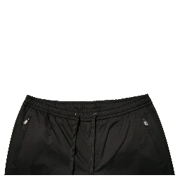 Black Cotton Stretch Jogger Sweatpants Pants