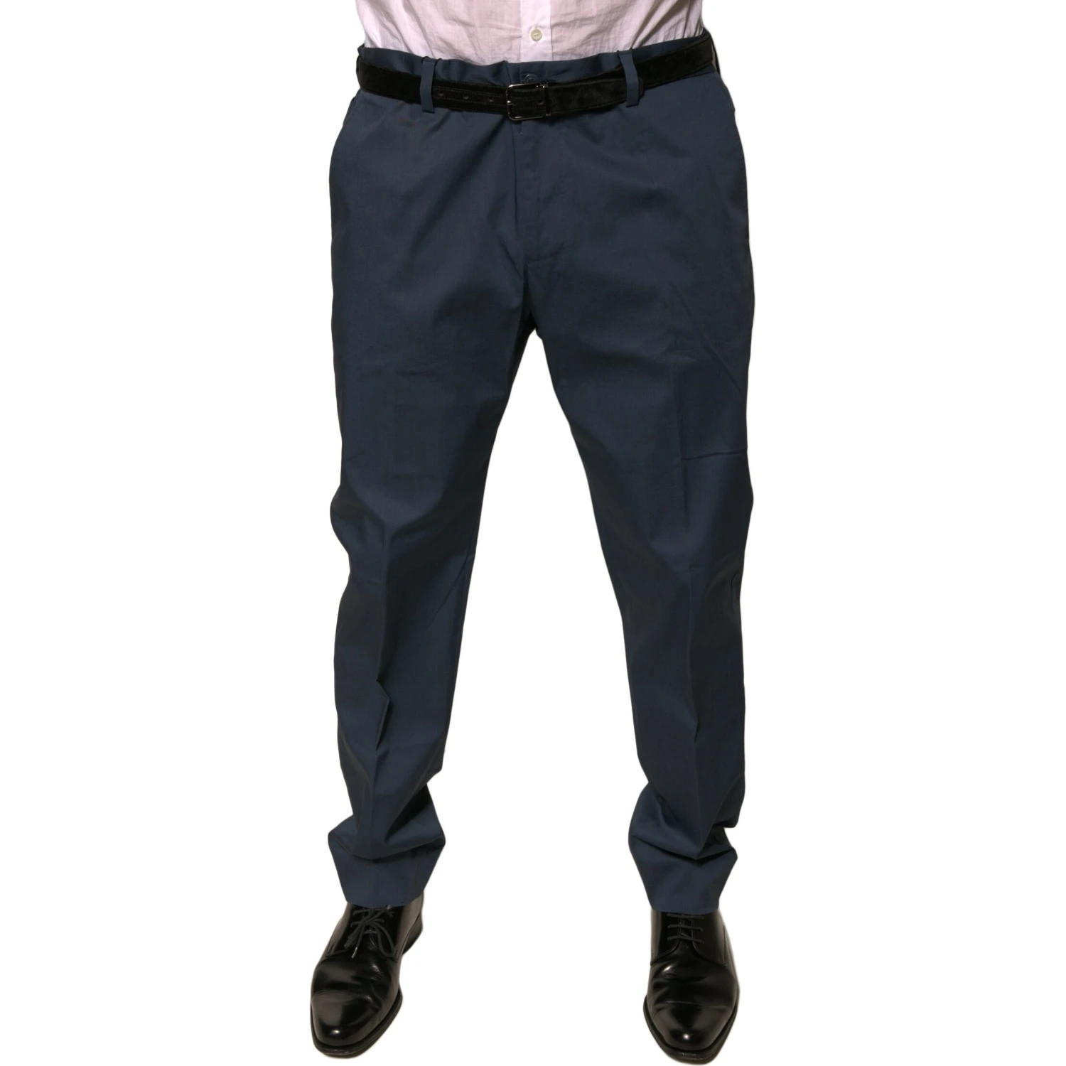 Dark Blue Cotton Stretch Skinny Men Dress Pants