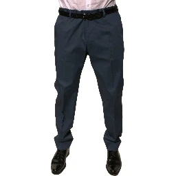 Dark Blue Cotton Stretch Skinny Men Dress Pants
