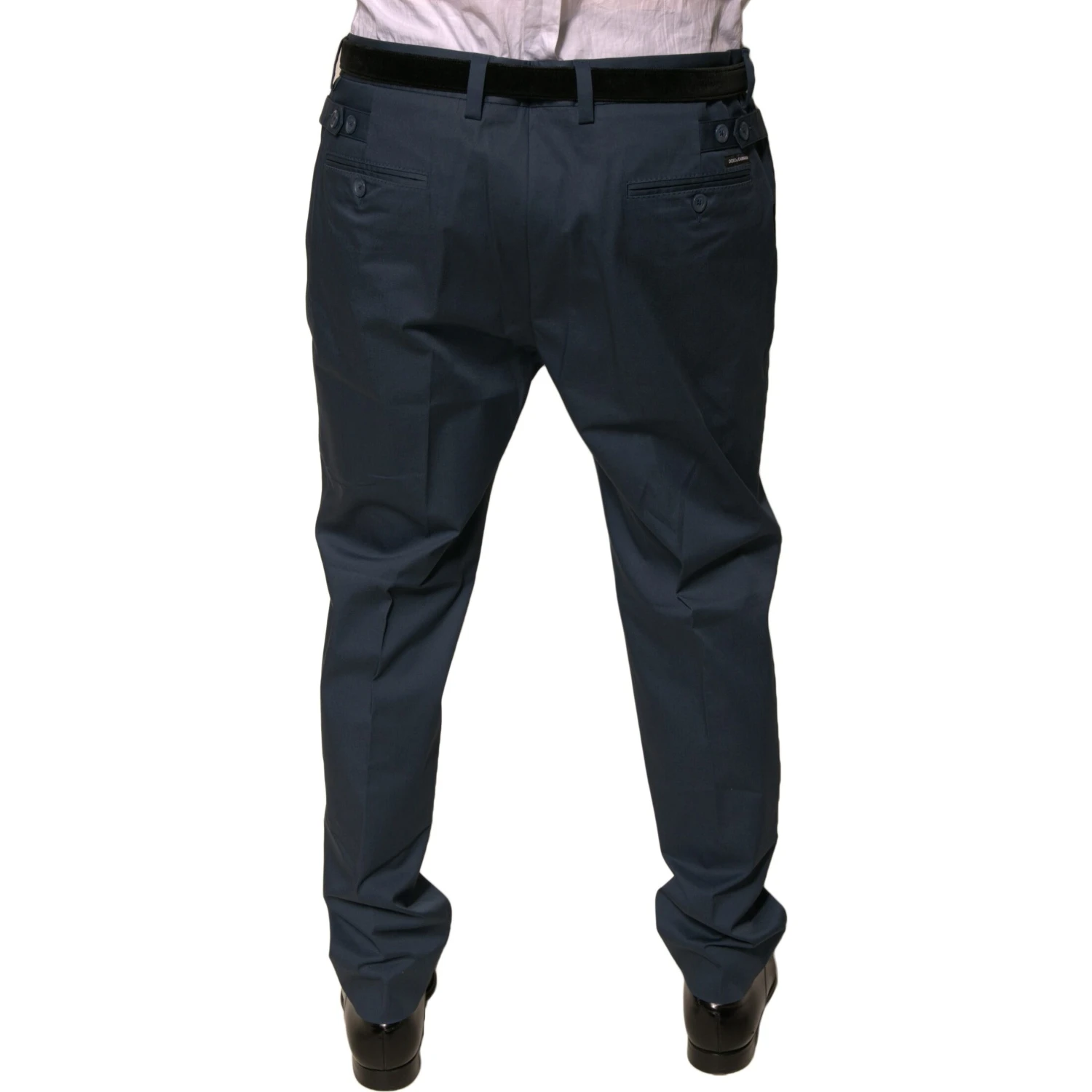 Dark Blue Cotton Stretch Skinny Men Dress Pants