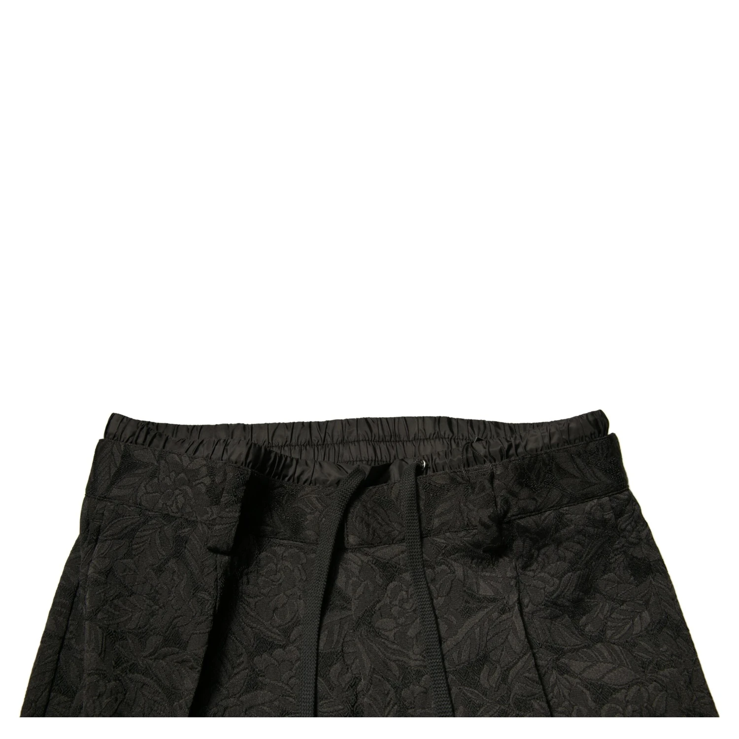 Black Brocade Polyester Skinny Men Dress Pants