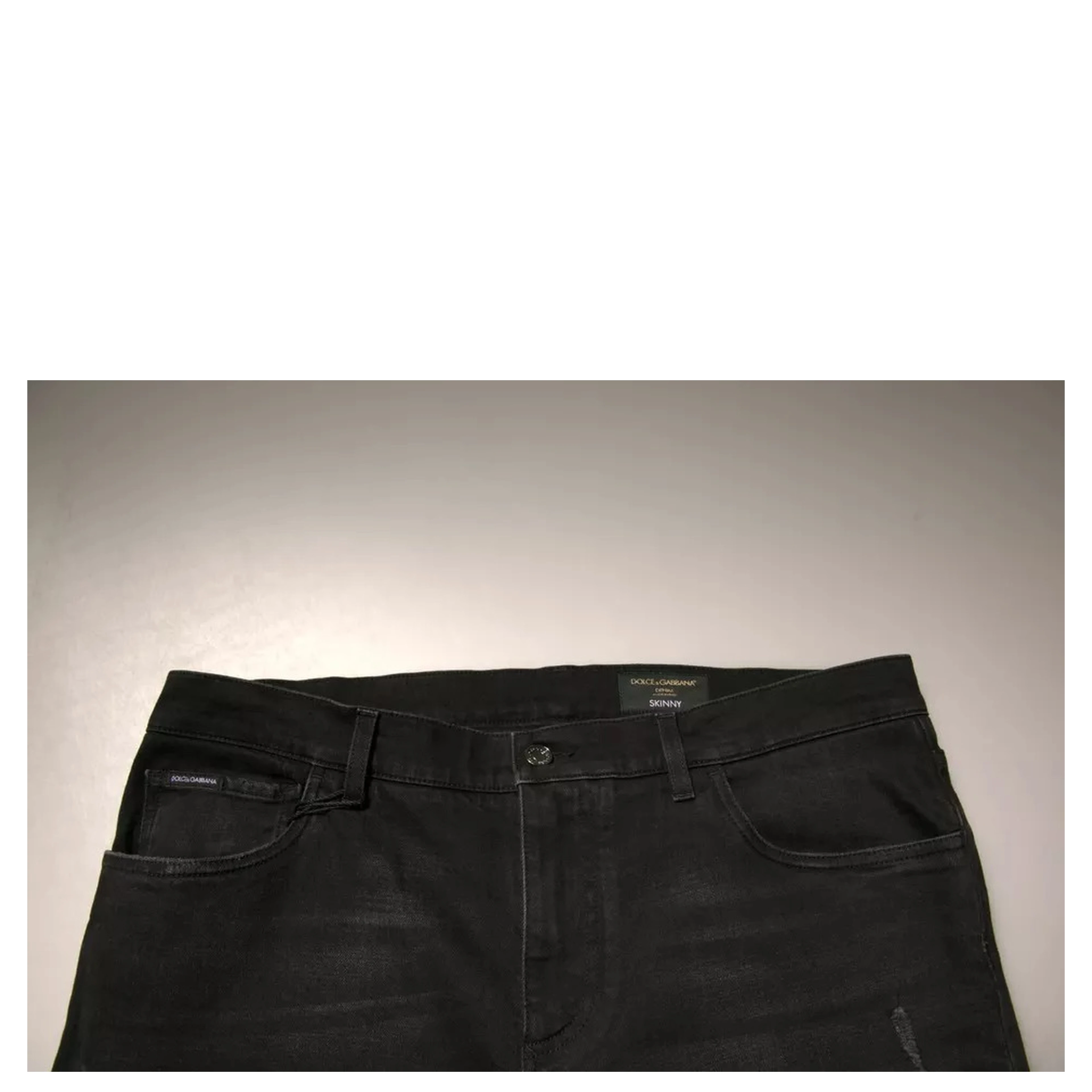 Black Ripped Logo Cotton Skinny Denim Jeans