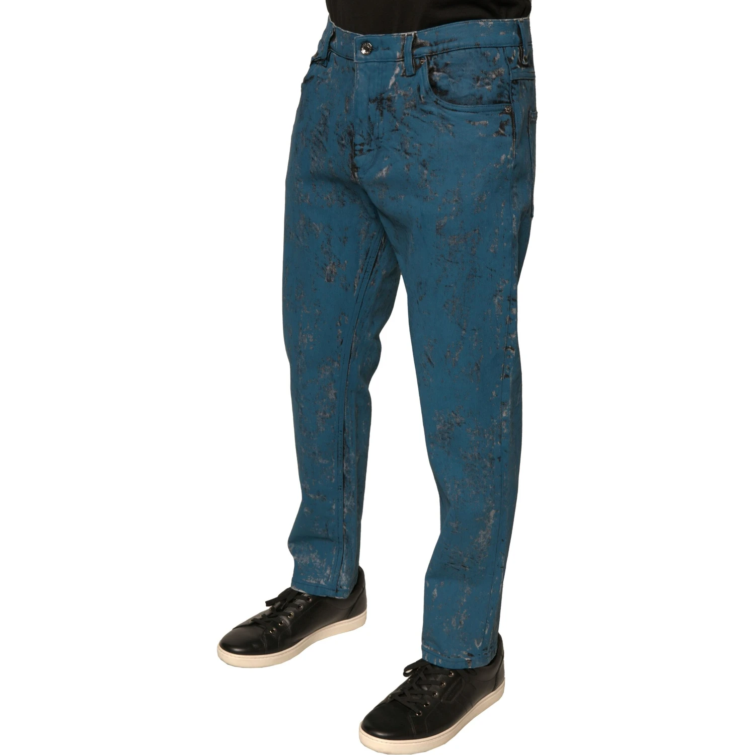 Blue Logo Cotton Stretch Skinny Denim Jeans
