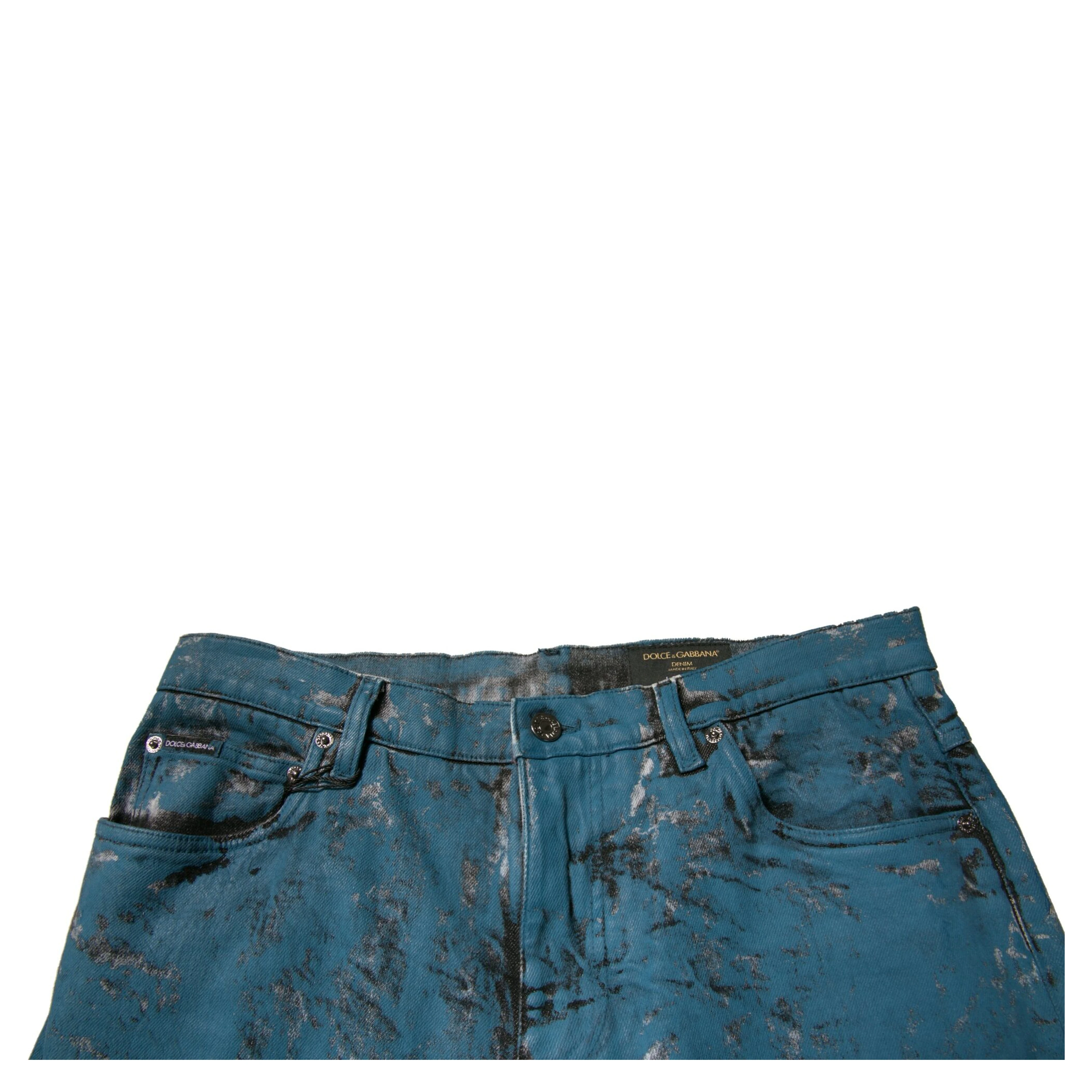 Blue Logo Cotton Stretch Skinny Denim Jeans