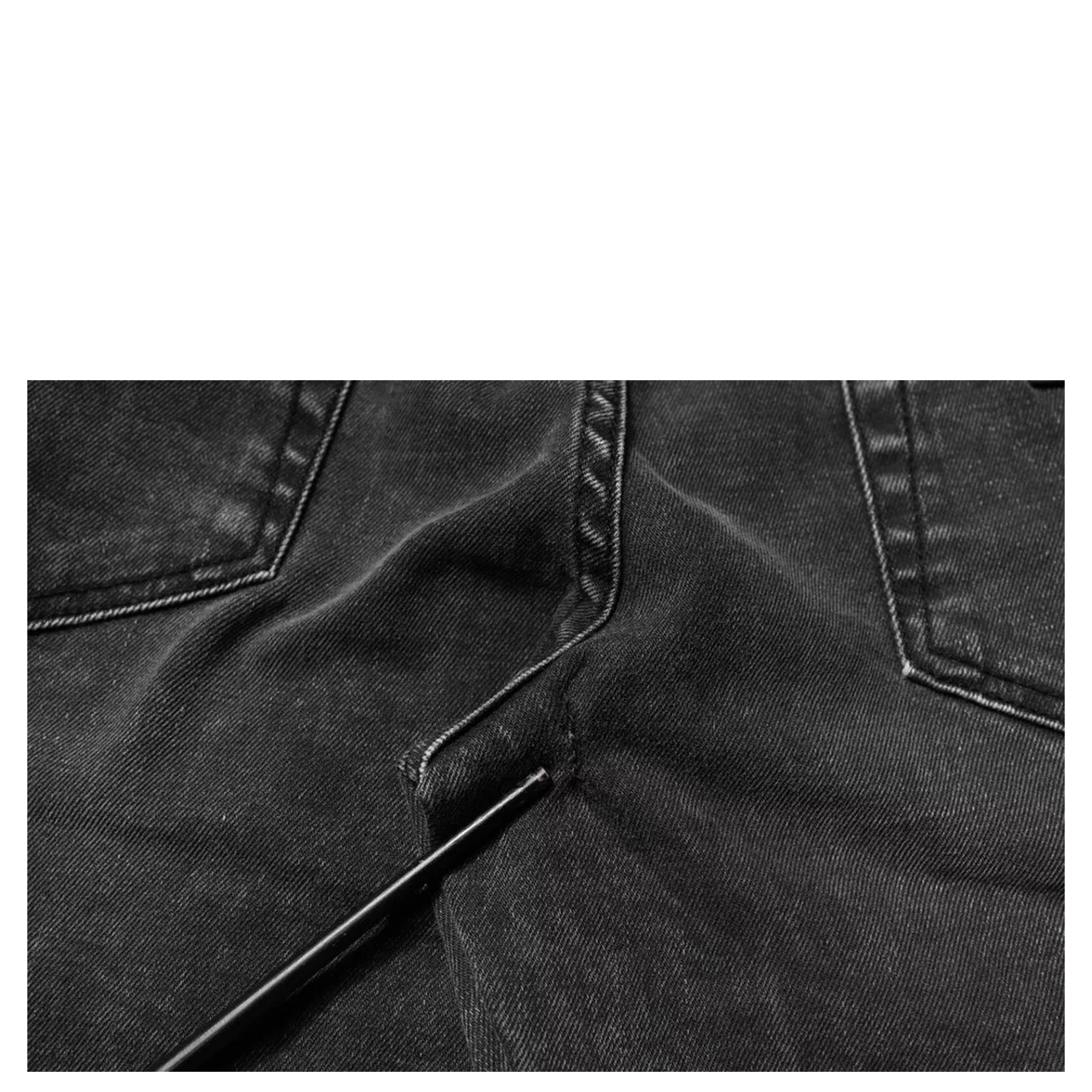Black Logo Cotton Stretch Skinny Denim Pants