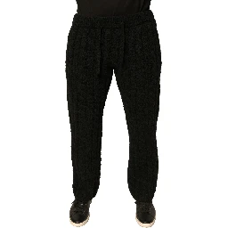 Black Wool Knitted Skinny Pants