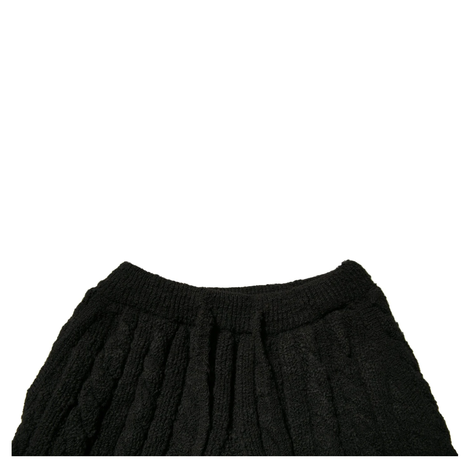 Black Wool Knitted Skinny Pants