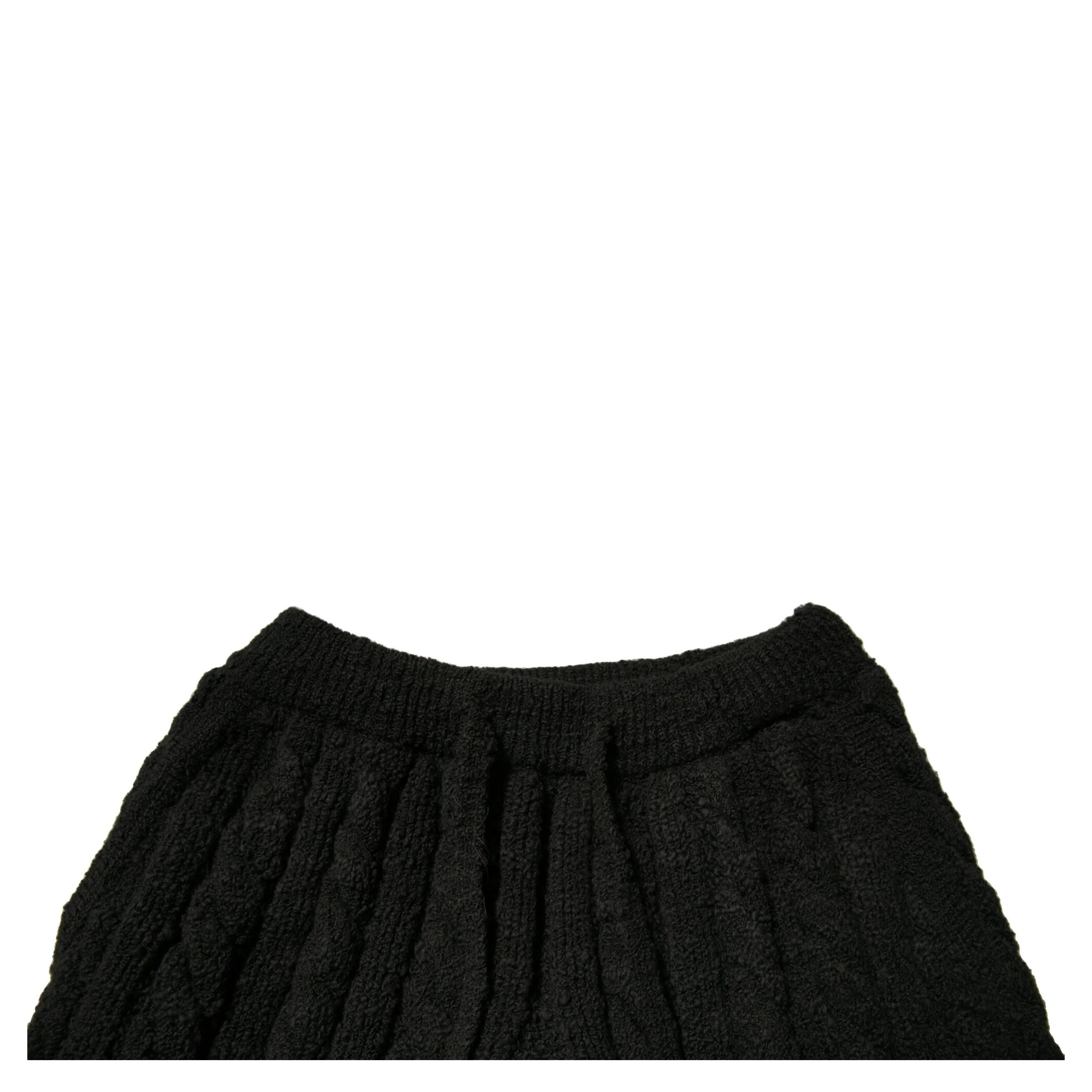 Black Wool Knitted Skinny Pants