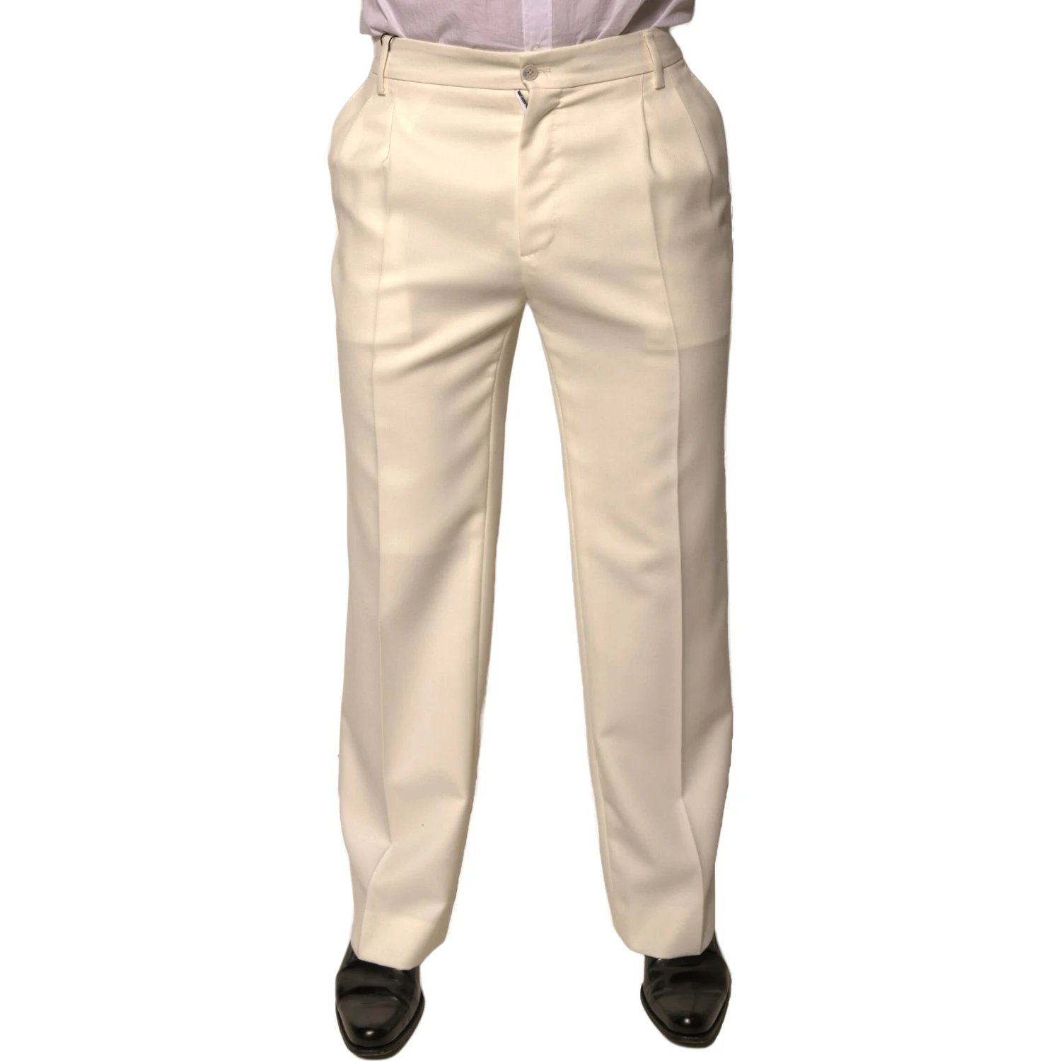 Off White Straight Dress Pants