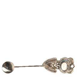 Silver 925 Sterling Silver Crystals Pin Collar Brooch