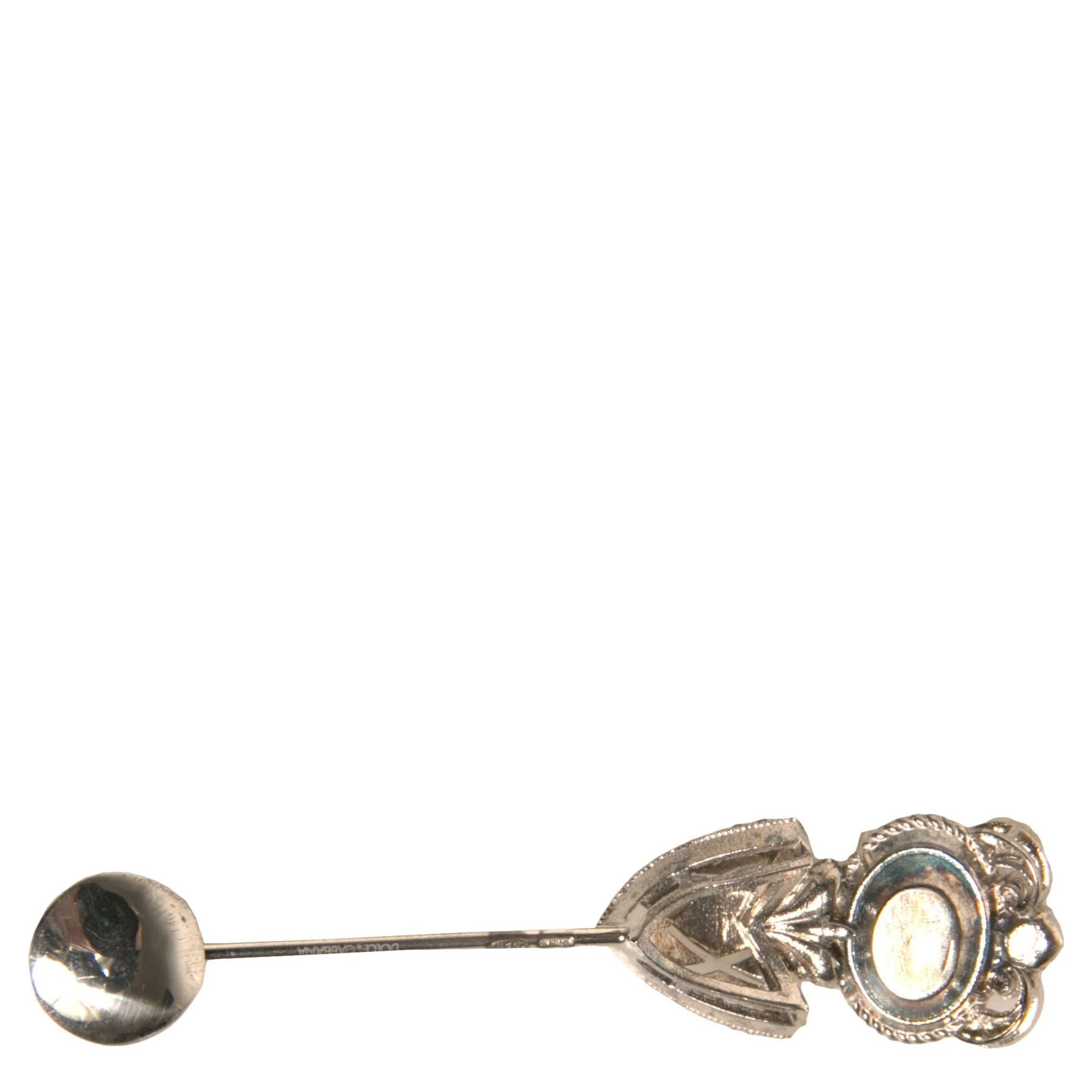 Silver 925 Sterling Silver Crystals Pin Collar Brooch
