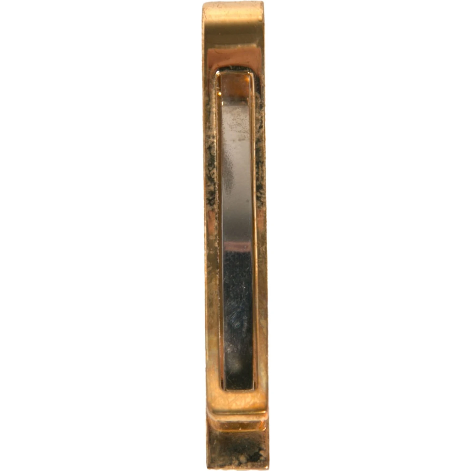 Gold Tone Brass Logo Branded Tie Clip Bar