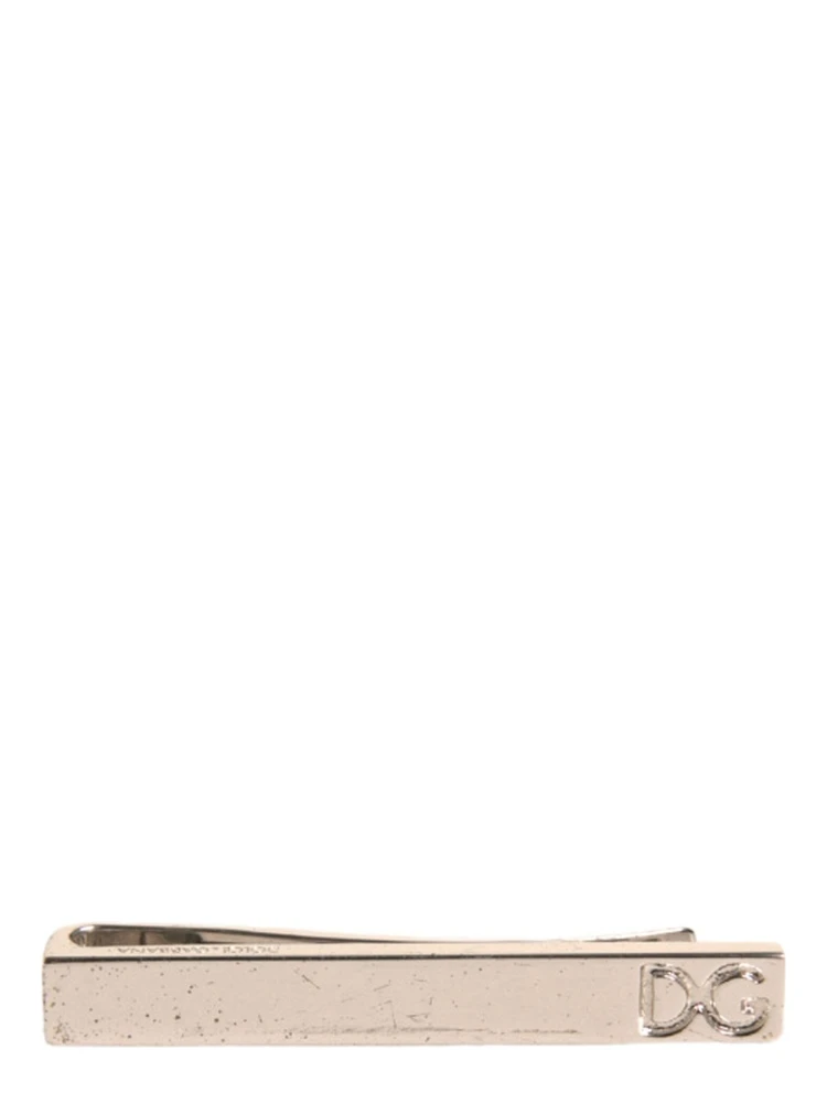 Silver Tone Brass Logo Branded Tie Clip Bar alternative