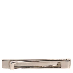 Silver Tone Brass Logo Branded Tie Clip Bar