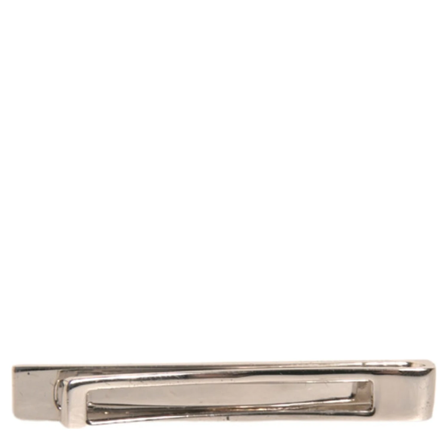 Silver Tone Brass Logo Branded Tie Clip Bar