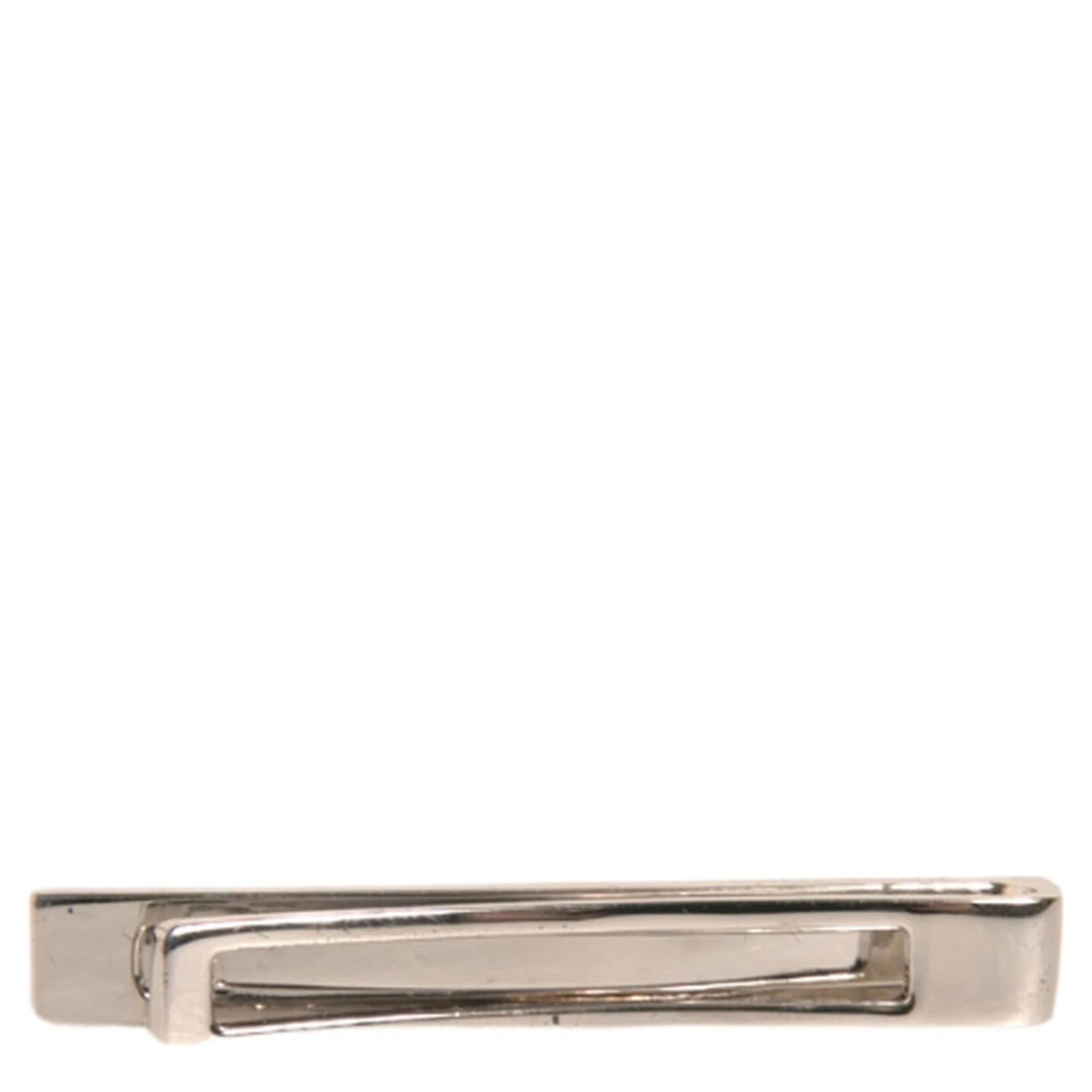 Silver Tone Brass Logo Branded Tie Clip Bar