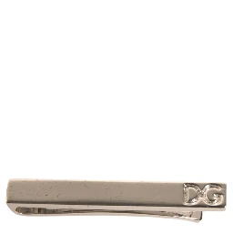 Silver Tone Brass Logo Branded Tie Clip Bar