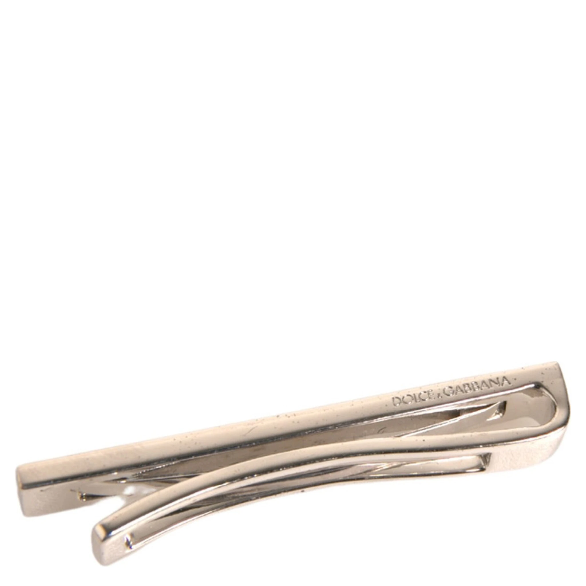 Silver Tone Brass Logo Branded Tie Clip Bar