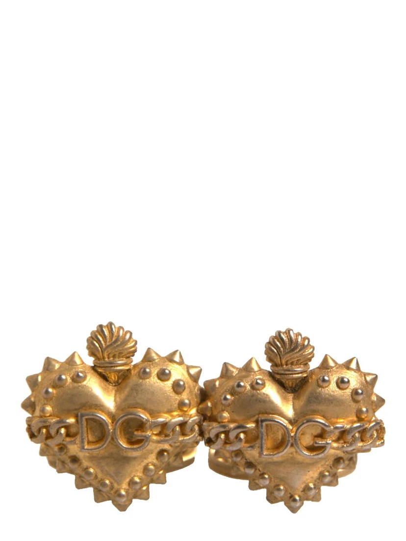 Gold 925 Sterling Silver DG Heart Cufflink