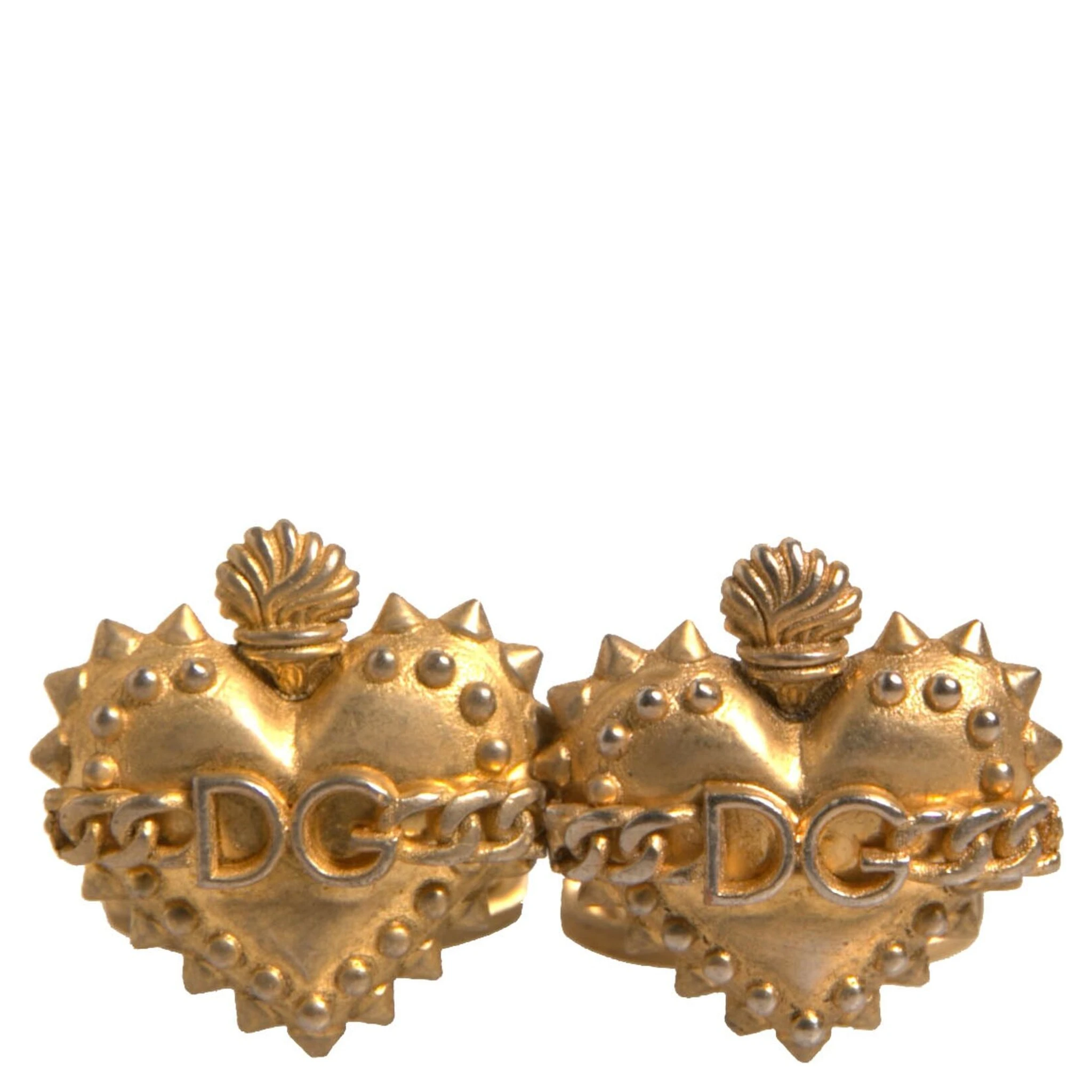 Gold 925 Sterling Silver DG Heart Cufflink