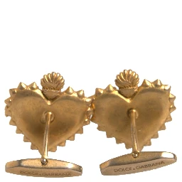 Gold 925 Sterling Silver DG Heart Cufflink