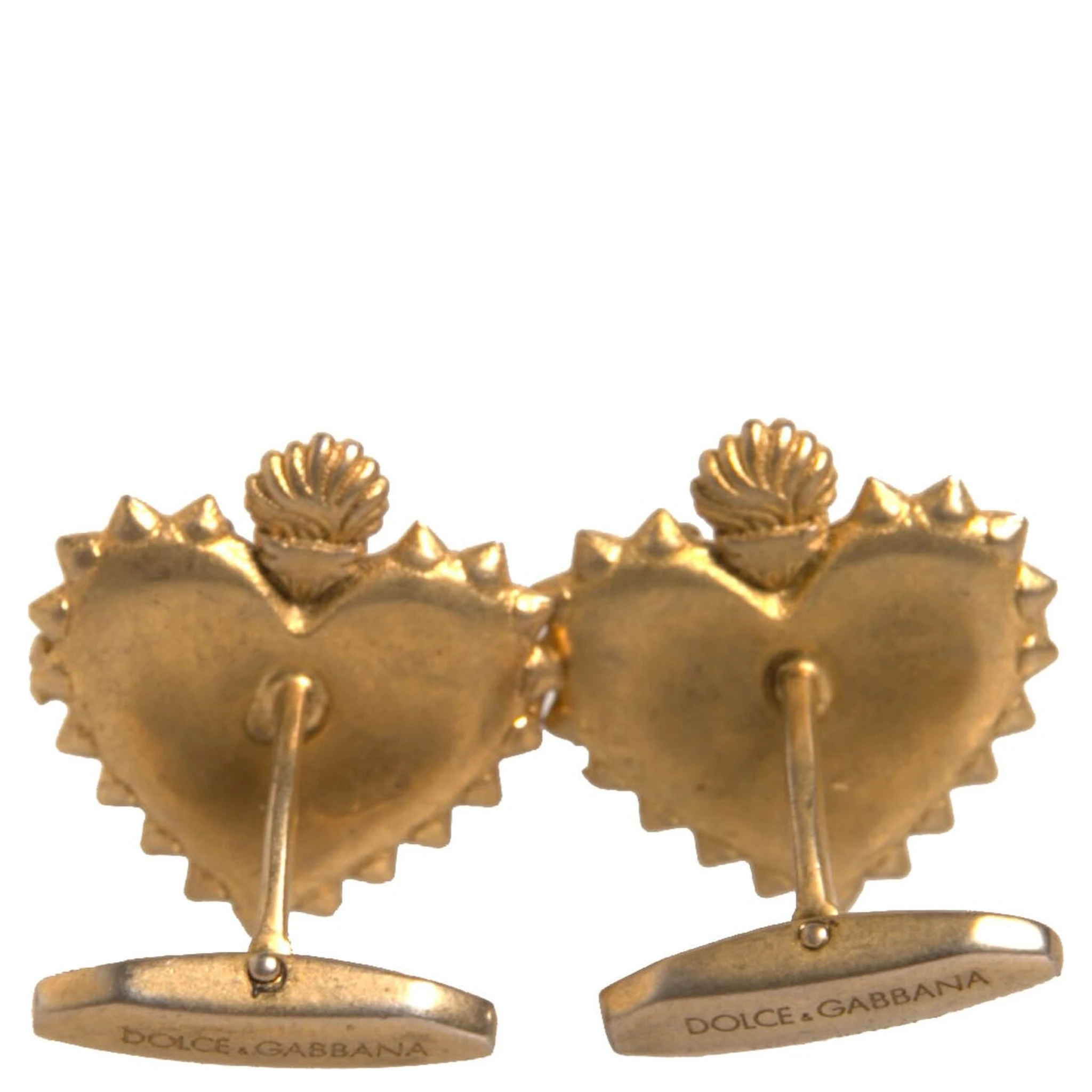 Gold 925 Sterling Silver DG Heart Cufflink