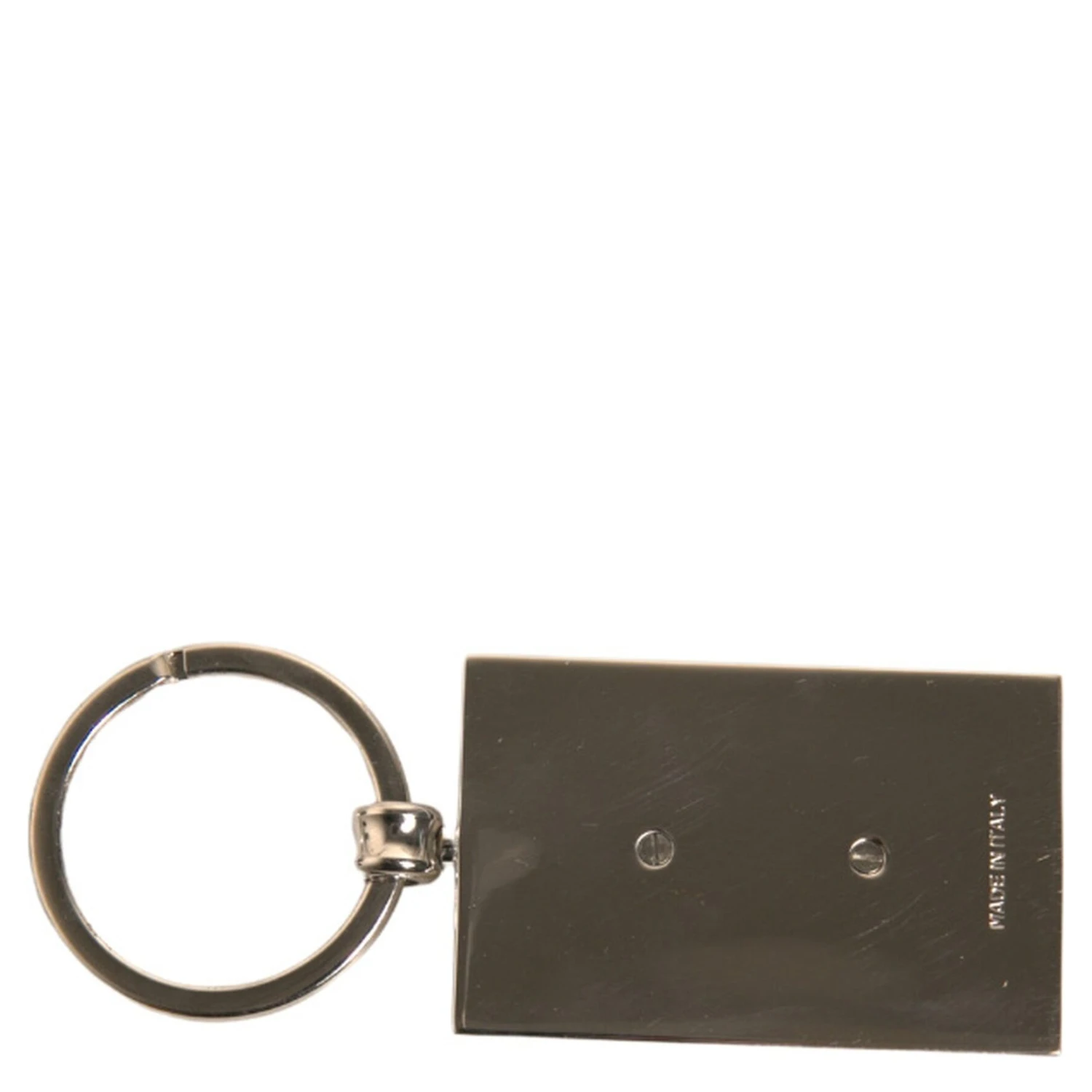 Black Leather Logo Metal Ring Keychain Keyring
