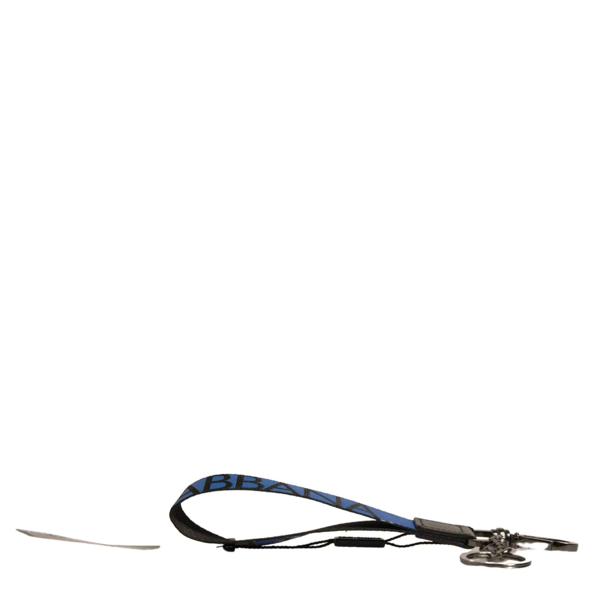 Blue Logo Polyester Silver Brass Holder Keychain Keyring