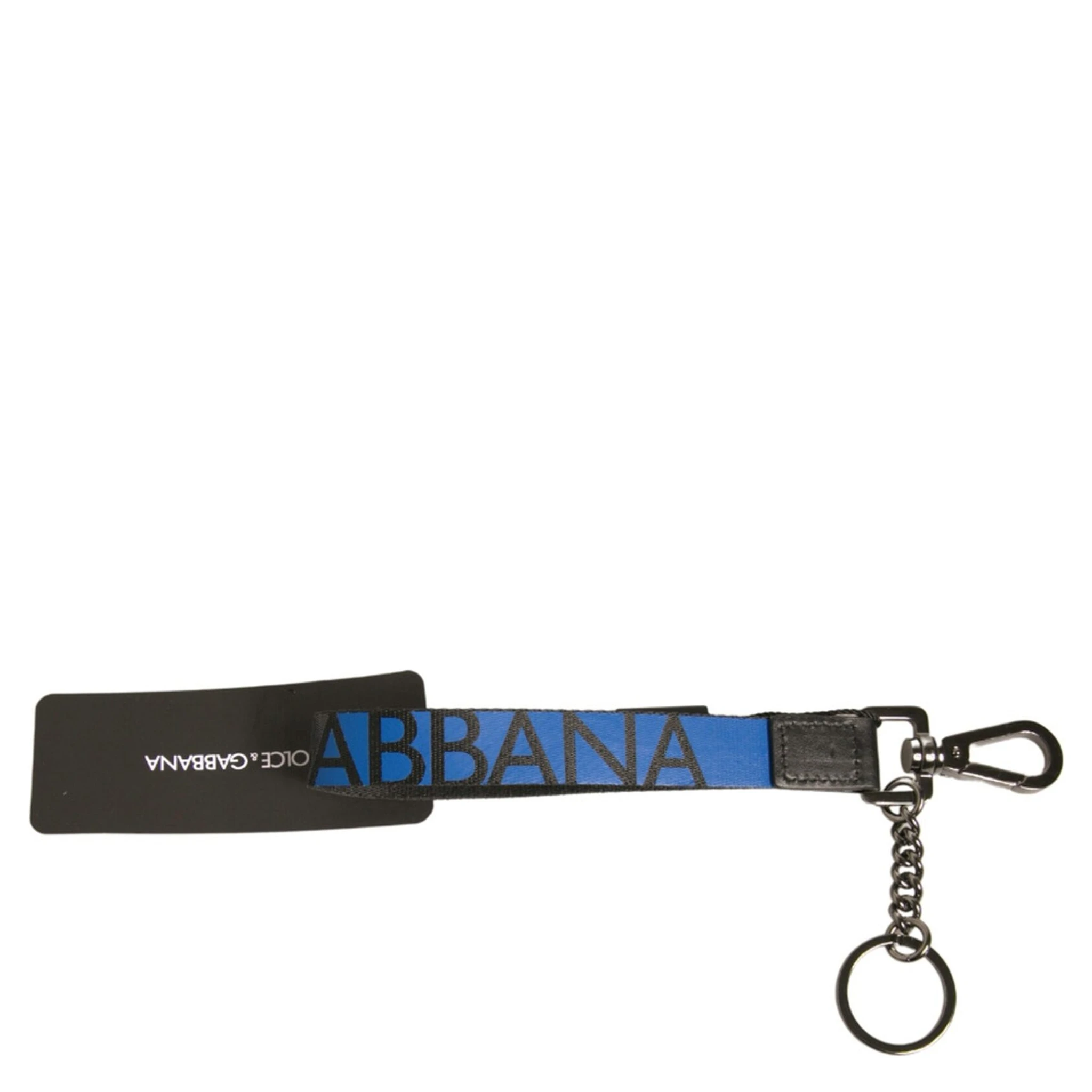 Blue Logo Polyester Silver Brass Holder Keychain Keyring