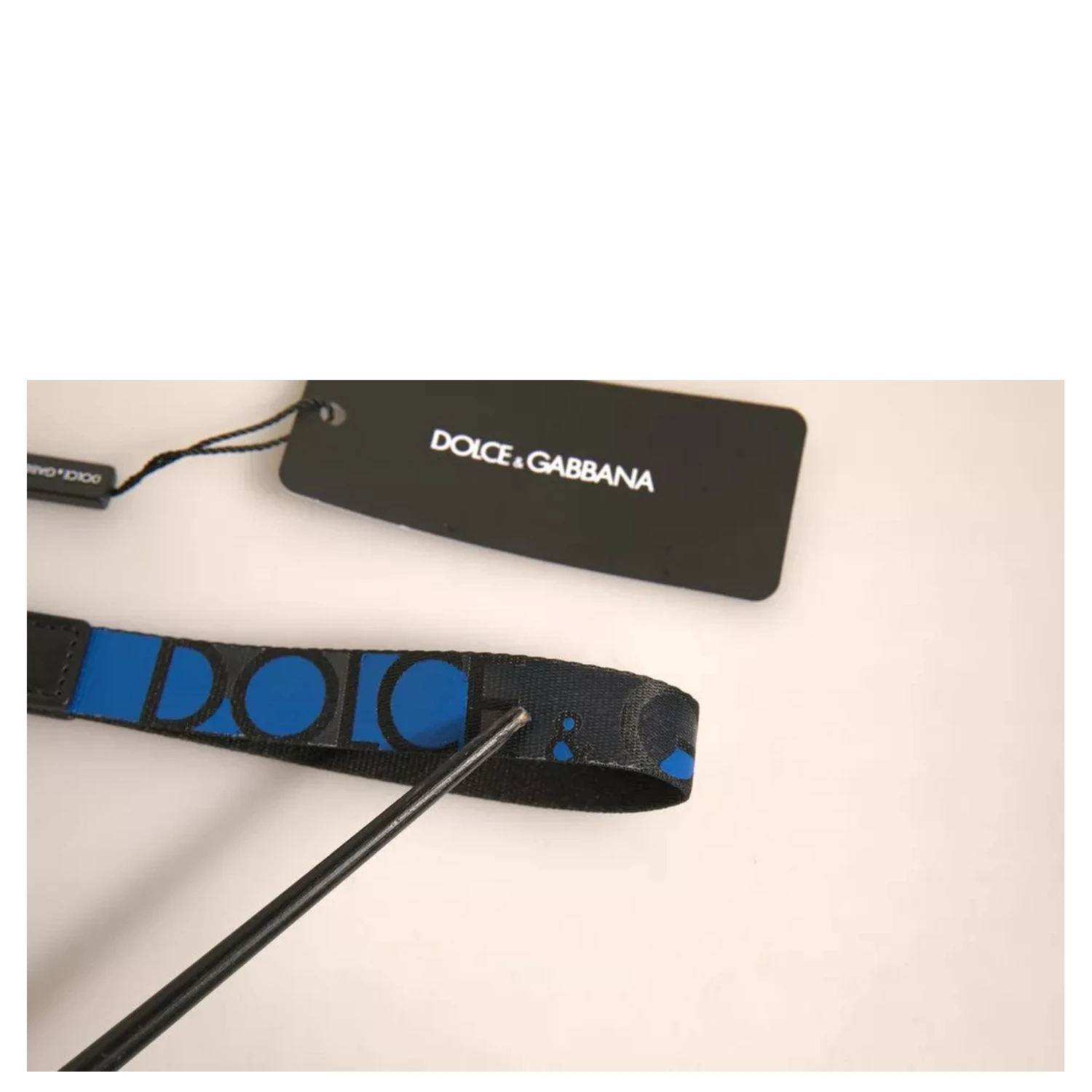 Blue Logo Polyester Silver Brass Holder Keychain Keyring