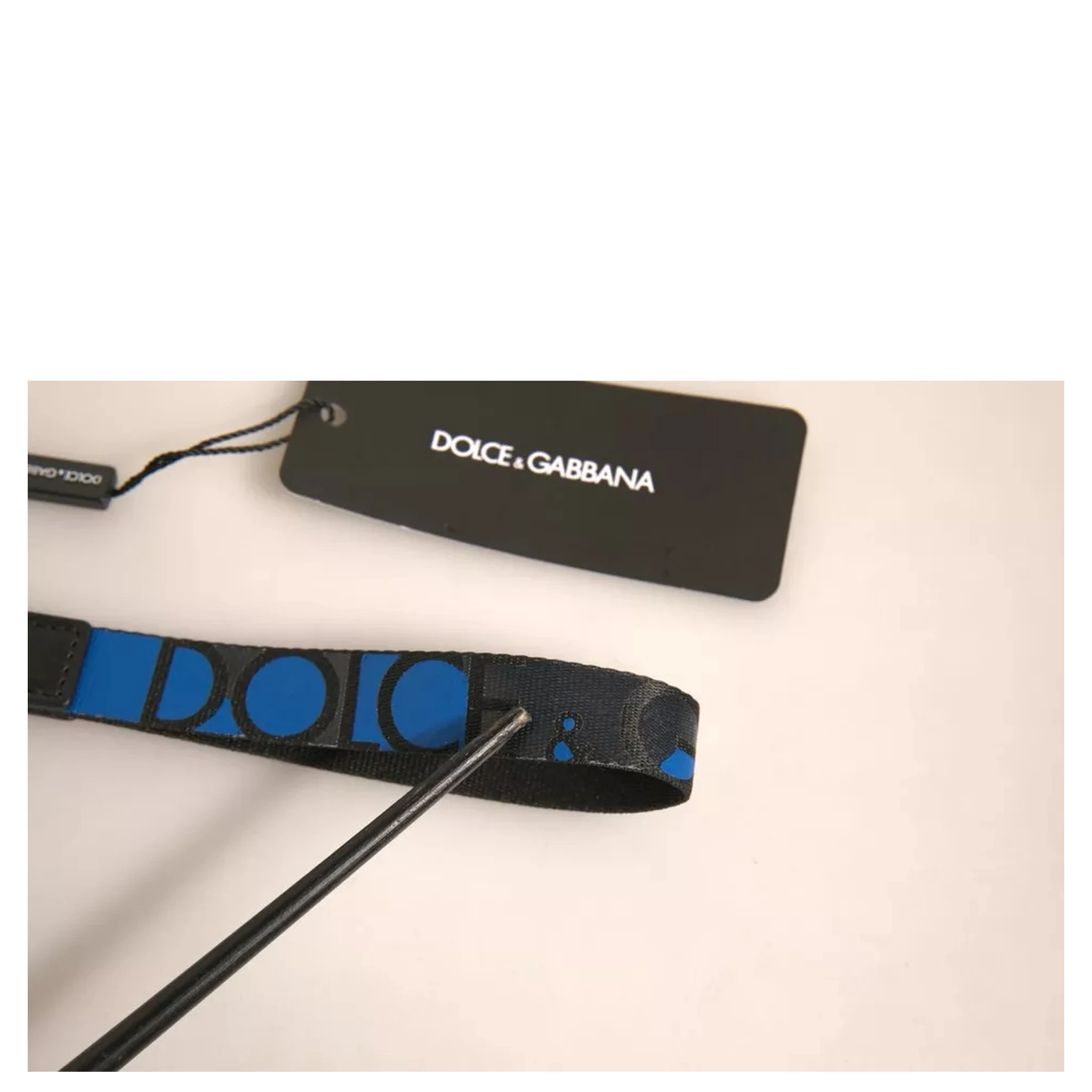 Blue Logo Polyester Silver Brass Holder Keychain Keyring