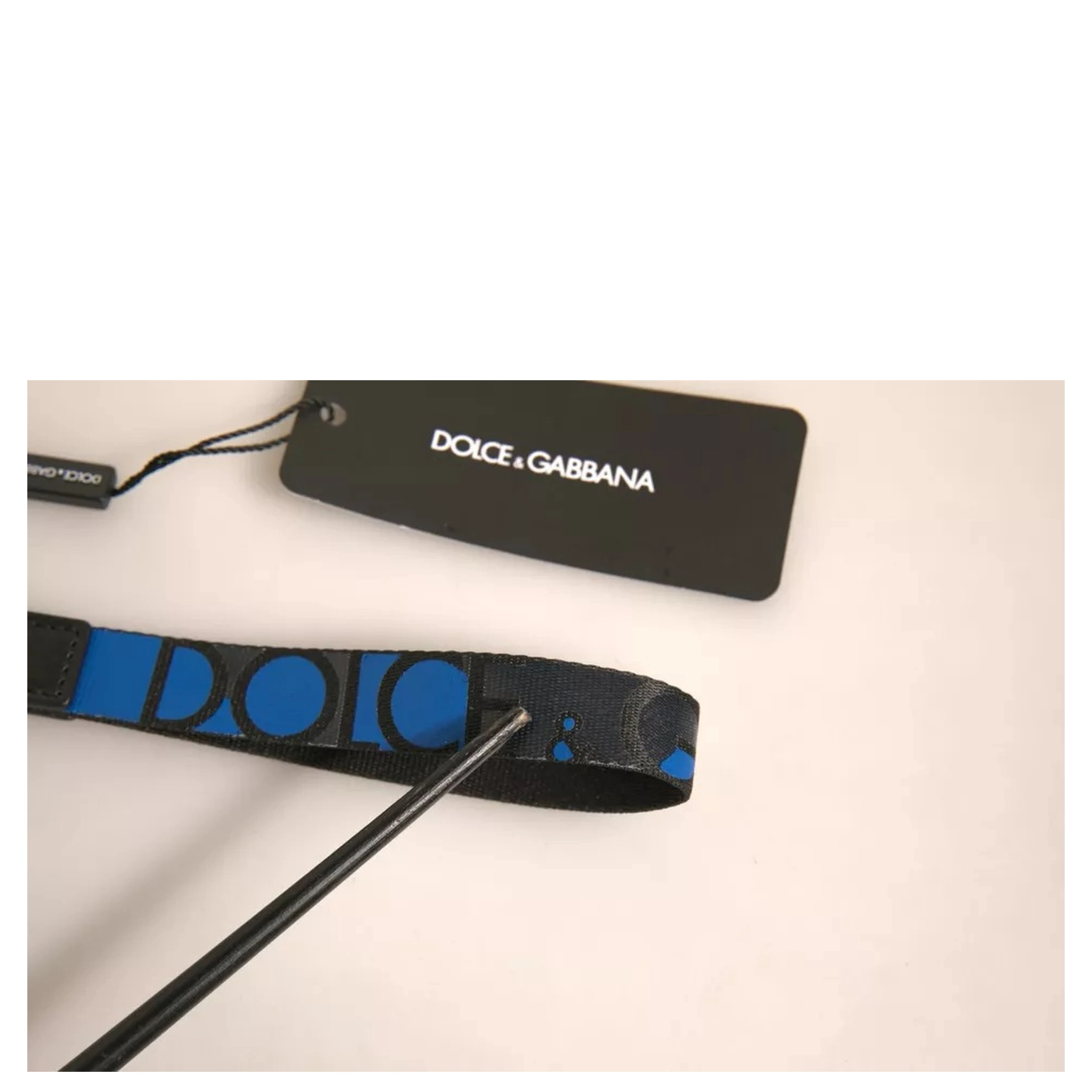Blue Logo Polyester Silver Brass Holder Keychain Keyring
