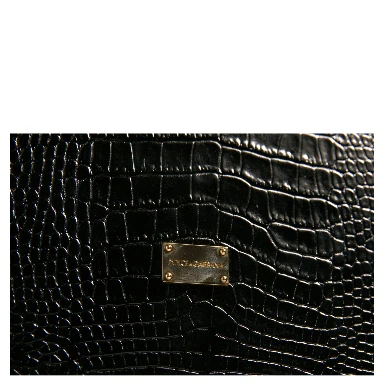 Elegant Black Leather Logo Plaque Holder Catalogue Case