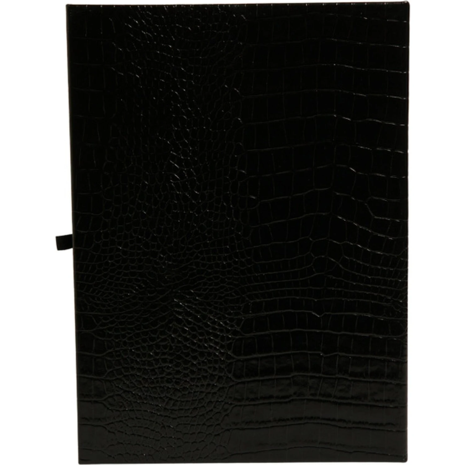 Elegant Black Leather Logo Plaque Holder Catalogue Case