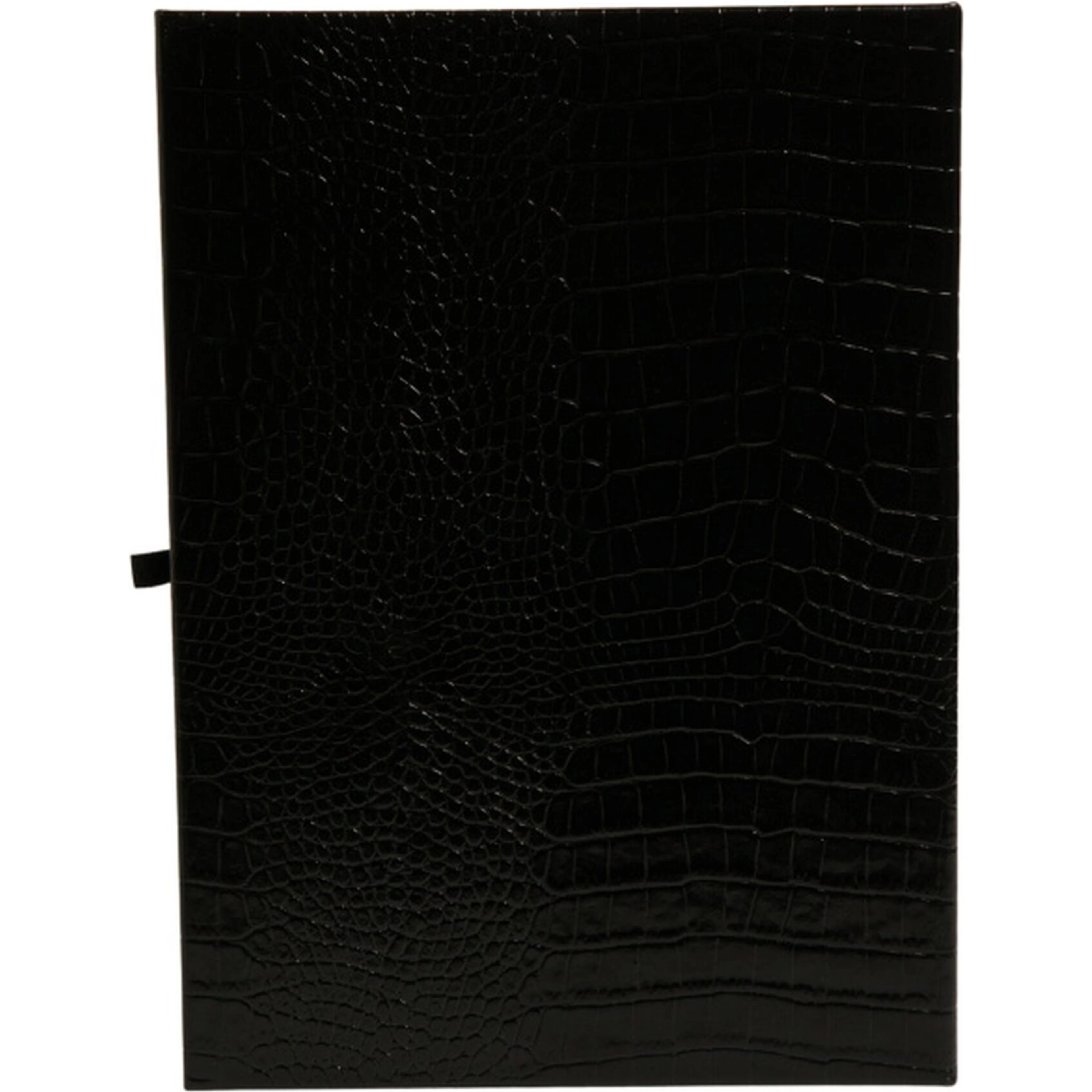 Elegant Black Leather Logo Plaque Holder Catalogue Case